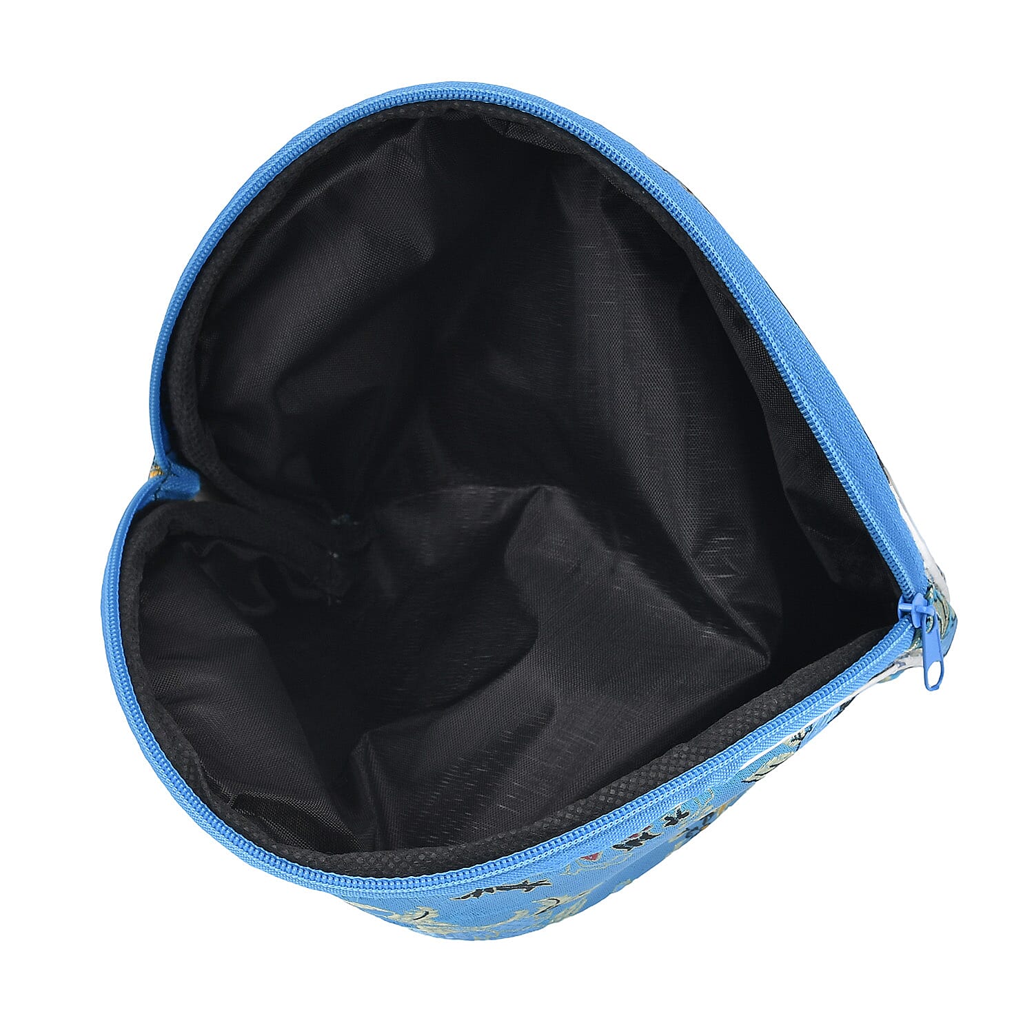 Set of 10 Multi-Colour Floral Embroidered Pouches with Zipper - Teal 7731723 6