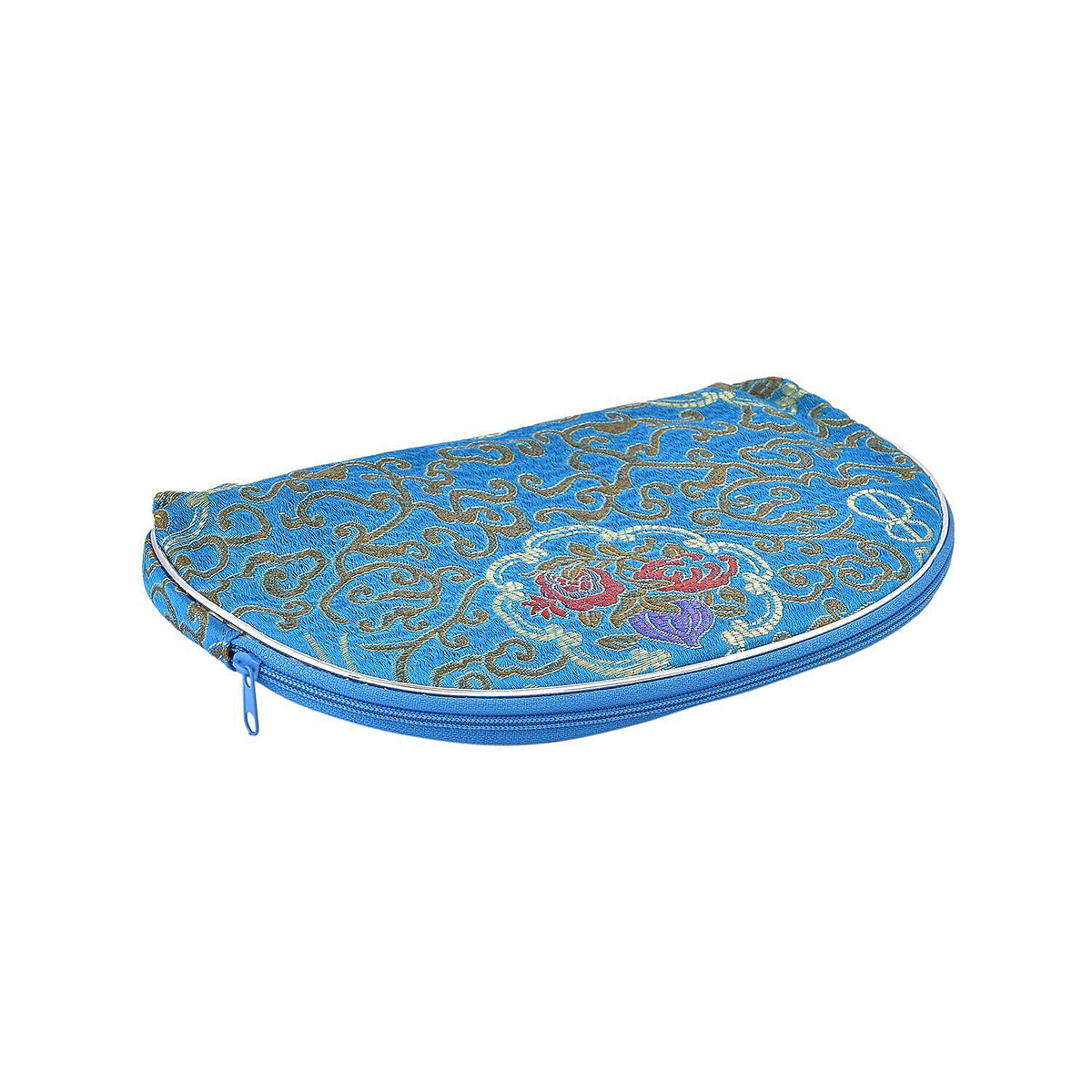 Closeout Deal - Set of 10 - Multipurpose Jacquared Zipped Pouches - Teal 7270039 3