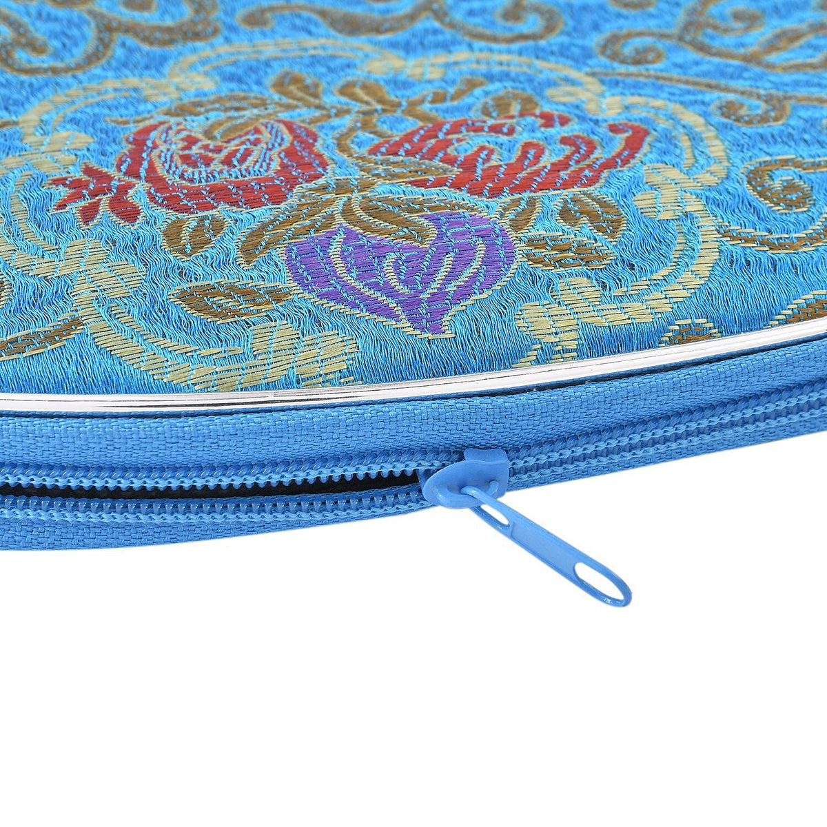 Closeout Deal - Set of 10 - Multipurpose Jacquared Zipped Pouches - Teal 7270039 5