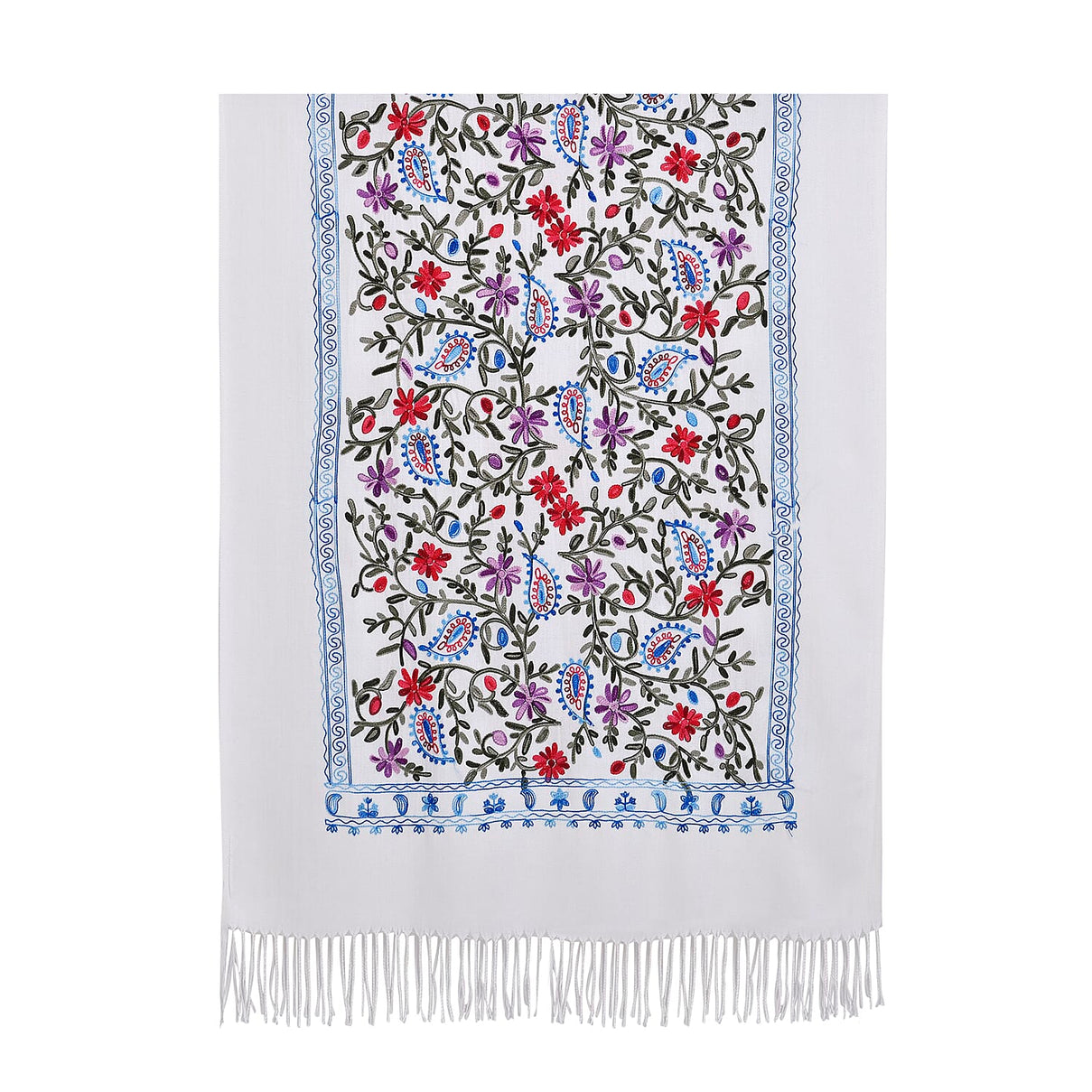Close Out Embroidery Flower Pattern Super Soft Shawl (Size 180x70 cm) - White 7990500 6