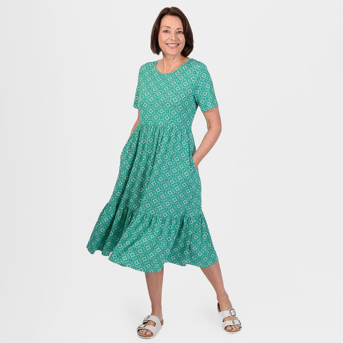 Emelia Abstract Print Midi Dress V32580190 0