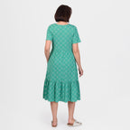 Emelia Printed Midi Dress (Size S) - Jade