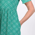Emelia Printed Midi Dress (Size S) - Jade