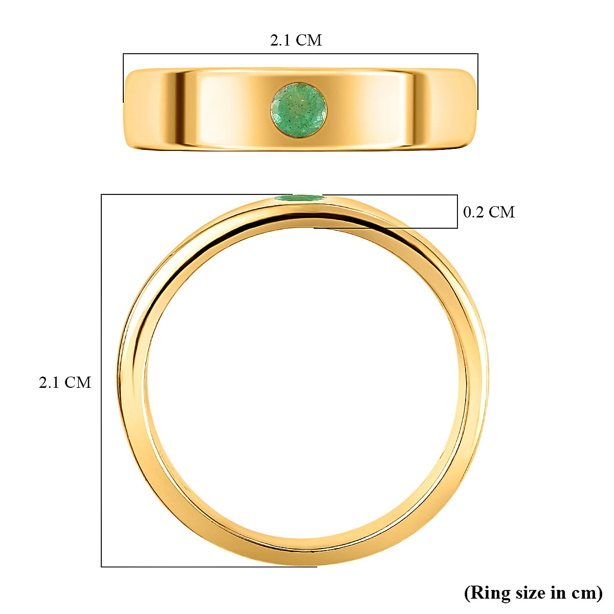 Emerald Wedding Band Ring in 14K Gold Plated Sterling Silver 3731530 3
