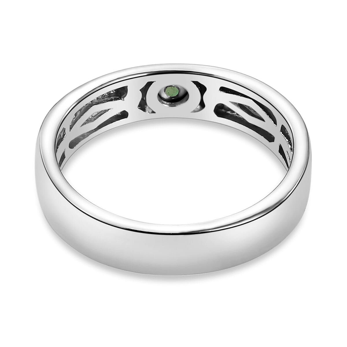 Kagem Zambian Emerald Solitaire Ring in Platinum Overlay Sterling Silver 3634487 4