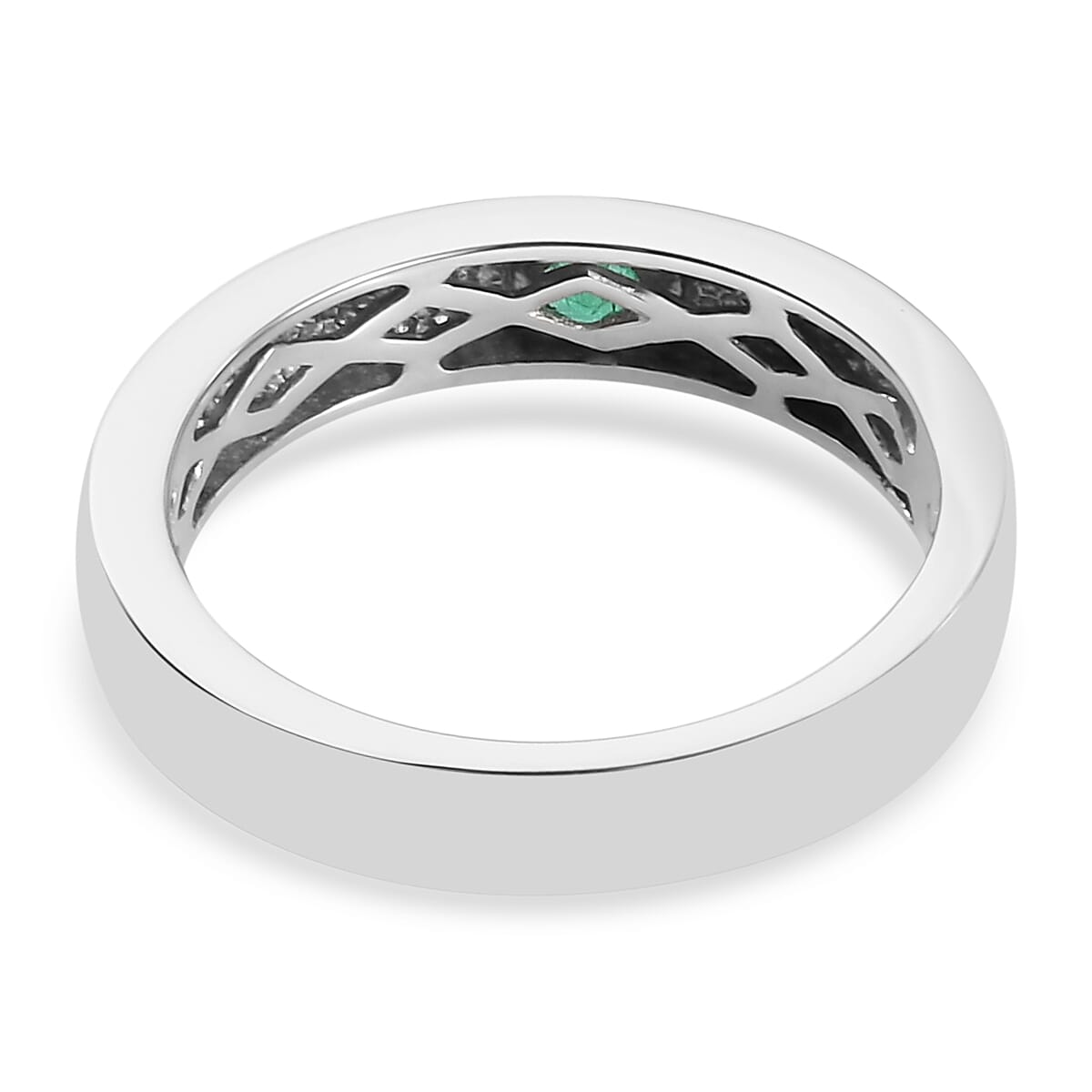 Kagem Zambian Emerald Solitaire Ring in Platinum Overlay Sterling Silver 3634487 5