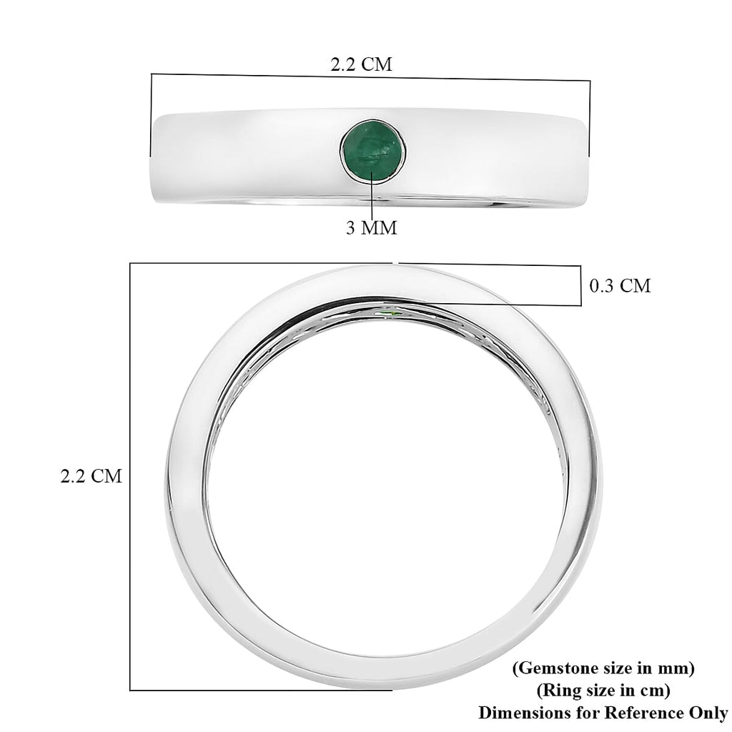 Kagem Zambian Emerald Ring in Platinum Overlay Sterling Silver