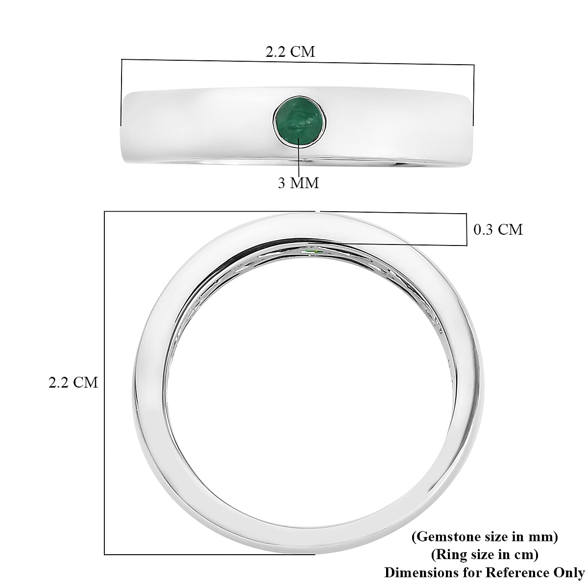 Kagem Zambian Emerald Solitaire Ring in Platinum Overlay Sterling Silver 3634487 6