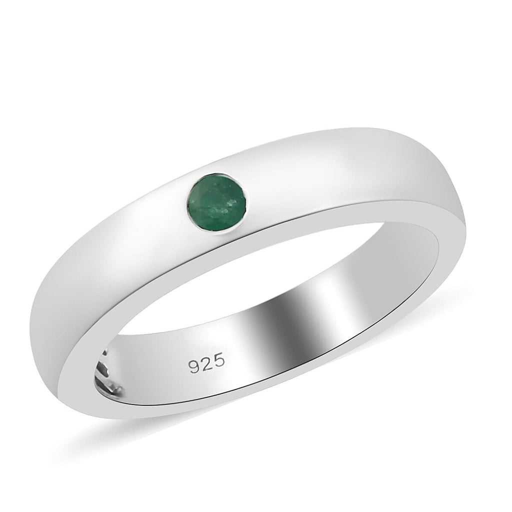 Kagem Zambian Emerald Ring in Platinum Overlay Sterling Silver
