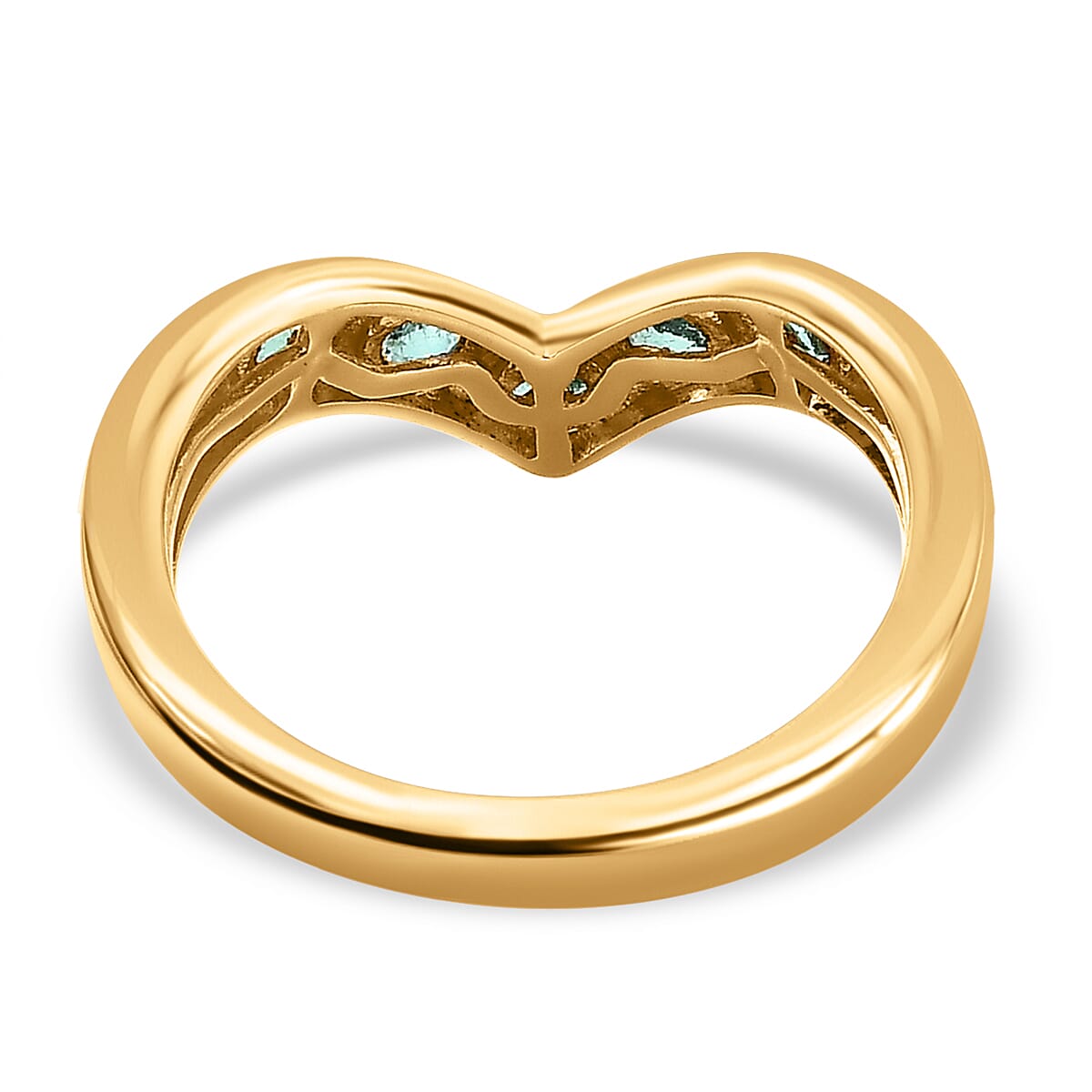 AAA Gemfields Emerald Chevron Ring in 18K Vermeil Yellow Gold Plated Sterling Silver 7651775 4