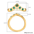 AAA Gemfields Emerald Chevron Ring in 18K Vermeil Yellow Gold Plated Sterling Silver