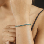 One to Own - AAA Gemfields Zambian Emerald Bracelet (Size - 8)  in Rhodium Overlay Sterling Silver 5.56 Ct