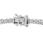 One to Own - AAA Gemfields Zambian Emerald Bracelet (Size - 8)  in Rhodium Overlay Sterling Silver 5.56 Ct