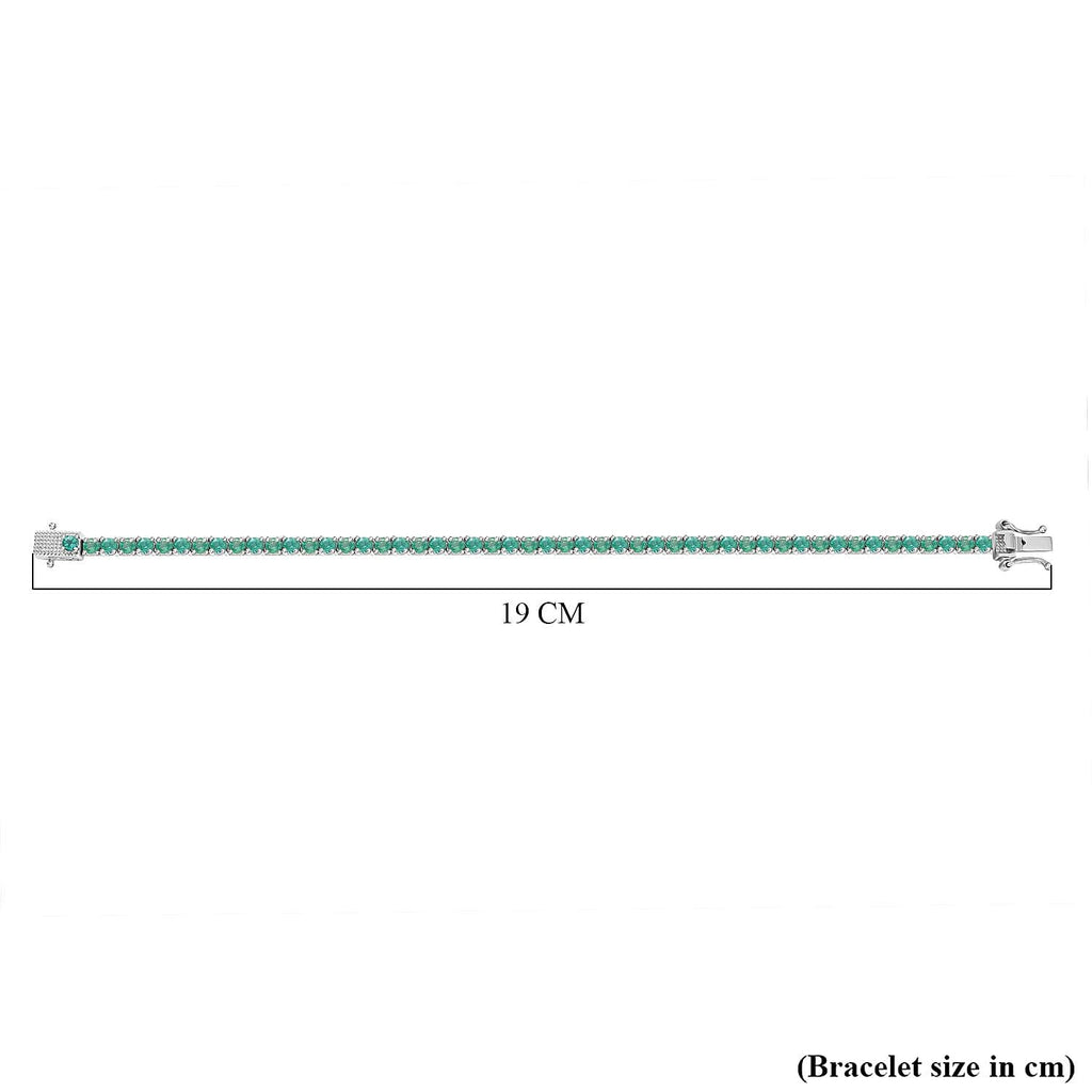 One to Own - AAA Gemfields Zambian Emerald Bracelet (Size - 8)  in Rhodium Overlay Sterling Silver 5.56 Ct
