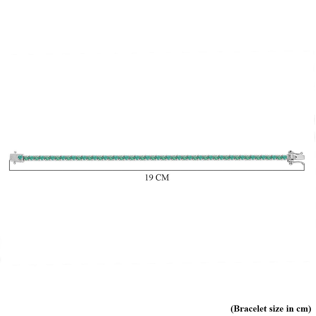 AAA Gemfields Zambian Emerald Bracelet (Size - 7) in Rhodium Overlay Sterling Silver 7963177 4