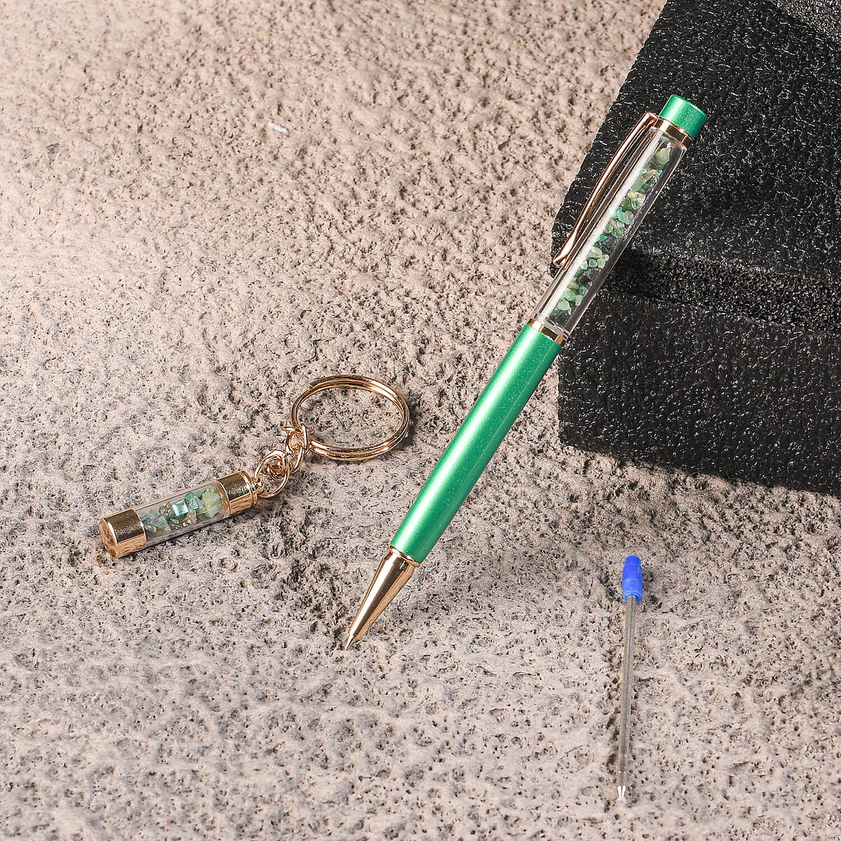 Emerald Filled Pen with Keychain and Extra Refill 7159385 2