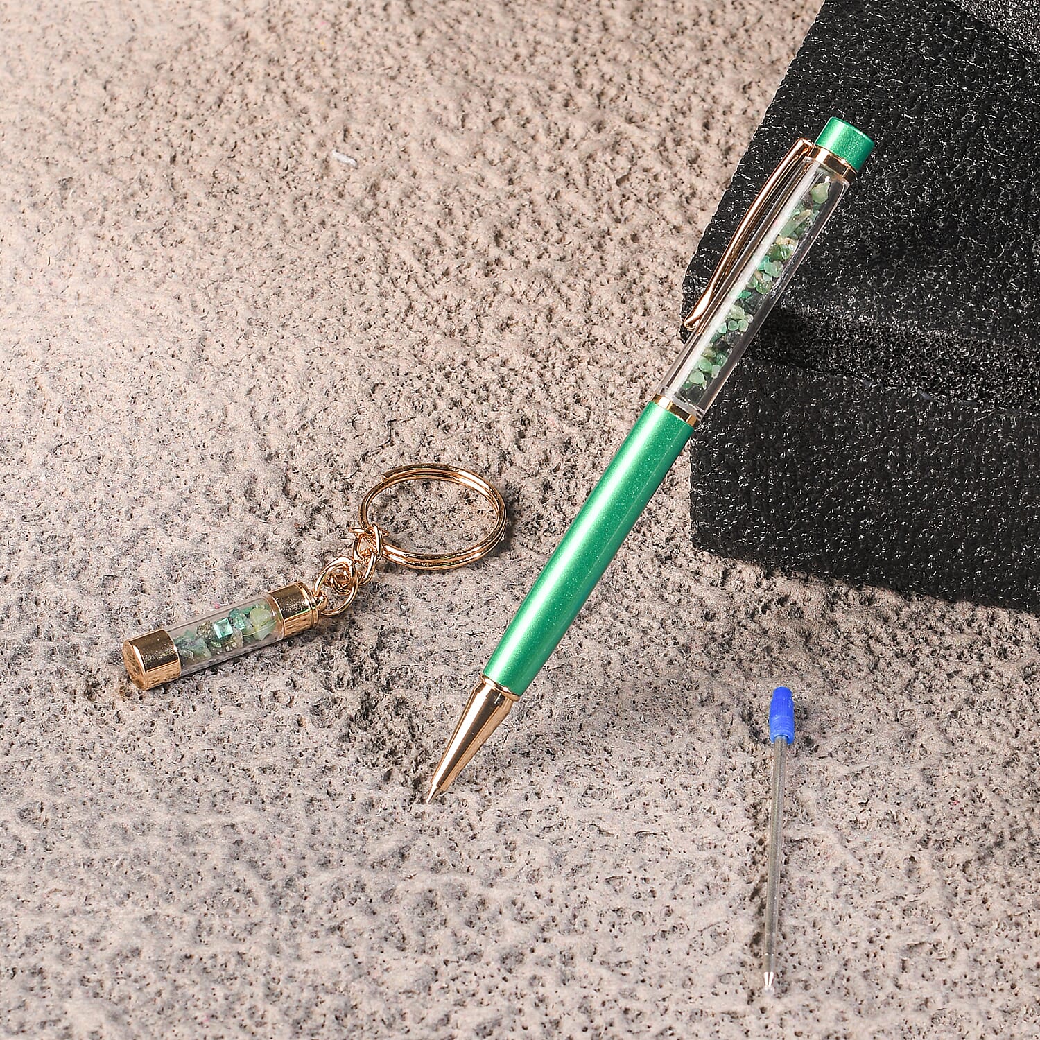 Emerald Filled Pen with Keychain and Extra Refill 7159385 2