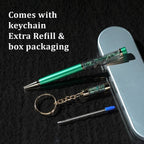 Emerald Filled Pen with Keychain and Extra Refill