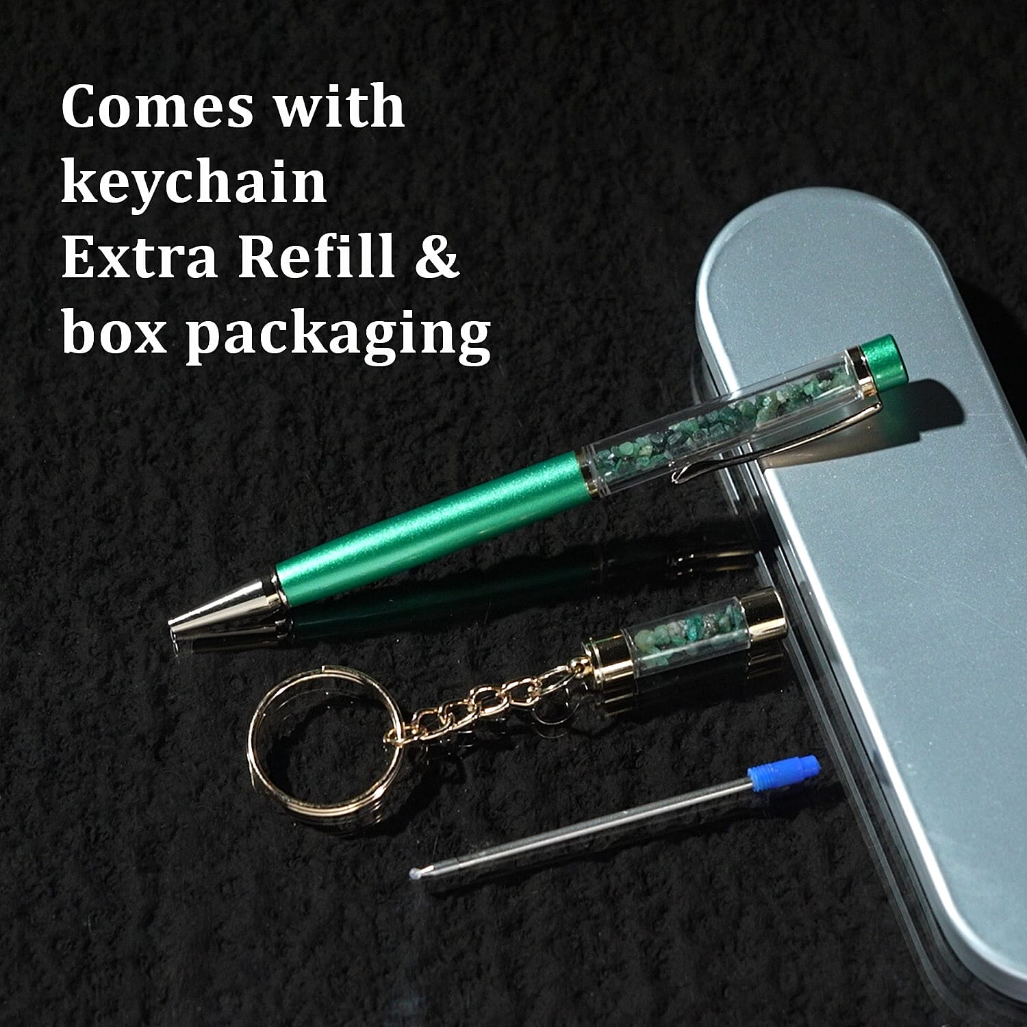 Emerald Filled Pen with Keychain and Extra Refill 7159385 4