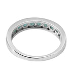 Emerald Half Eternity Band Ring in Platinum Overlay Sterling Silver 1.00 Ct.