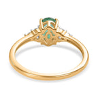 Emerald & Moissanite Ring in Vermeil YG Sterling Silver 0.98 ct
