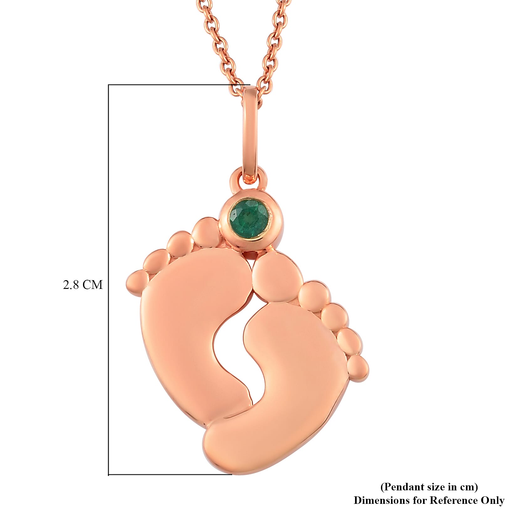 Emerald Pendant With Chain in Rose Gold Plated Sterling Silver 3629380 4