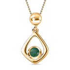 AAA Gemfields Emerald Pendant with Chain (Size 20) in 18K Gold Vermeil Sterling Silver