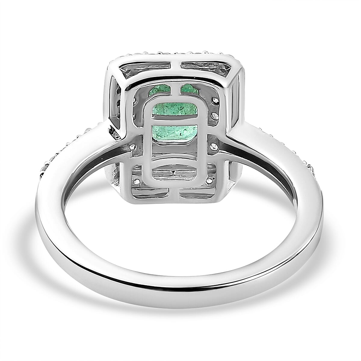 AAA Gemfields Zambian Emerald, Pink Sapphire and Natural Zircon Halo Ring in sterling Silver 7761758 4