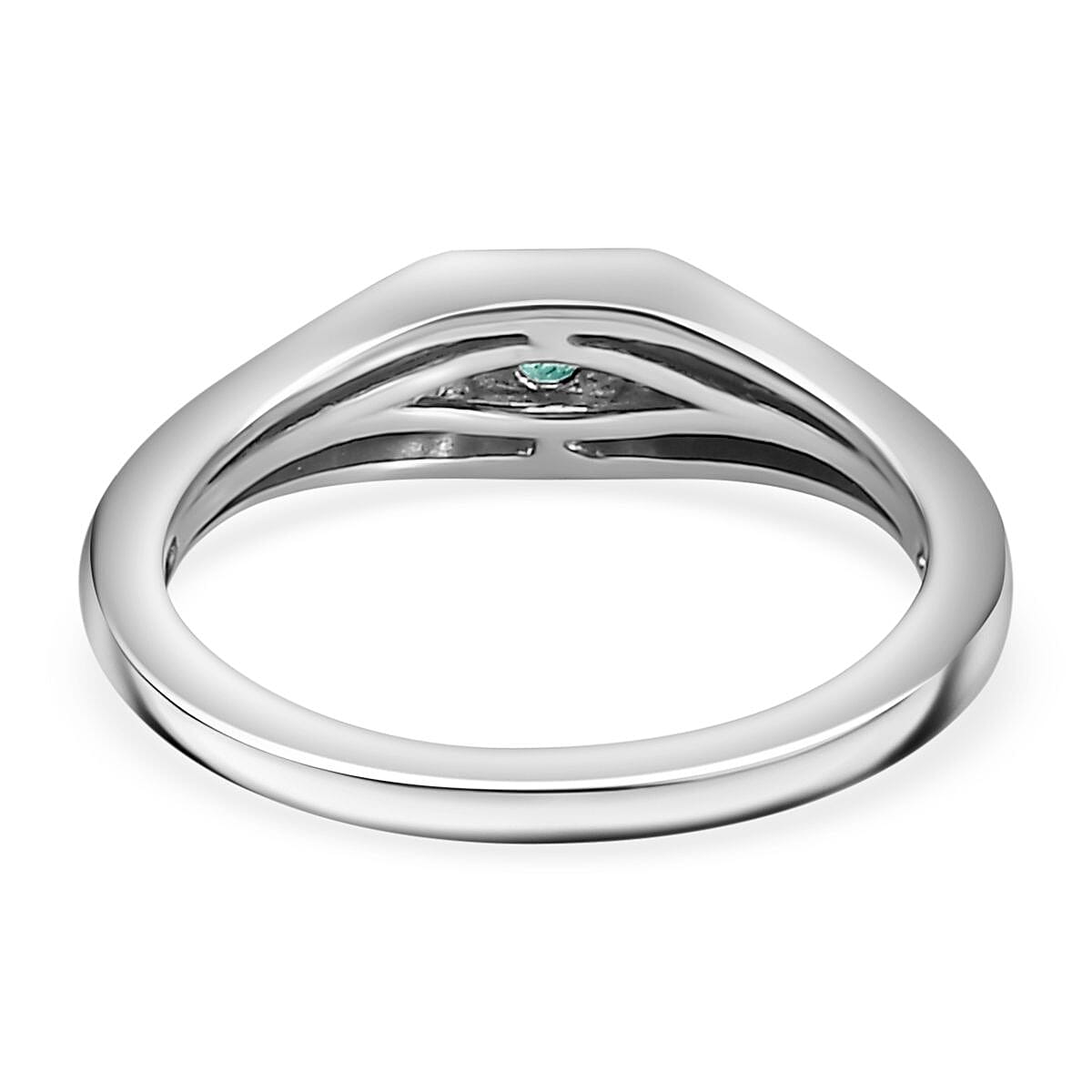 Emerald Solitaire Ring in Platinum Overlay Sterling Silver 7814590 3