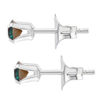 Emerald Swarovski Crystal Sterling Silver Solitaire Earring with Push Back
