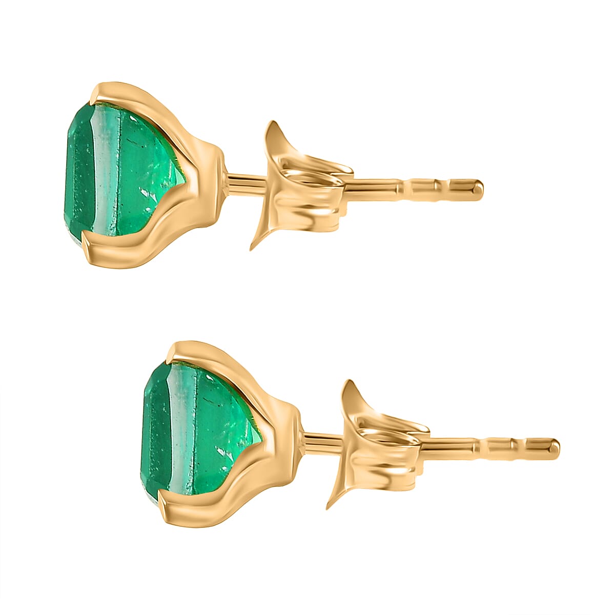 Emerald Triplet Quartz Earring in Yellow Gold Plated Sterling Silver 3.44 Ct. V32711092 4
