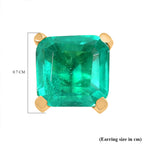 Emeraldine Triplet Quartz Earring in 18K Yellow Gold Plated Sterling Silver 3.44 Ct.