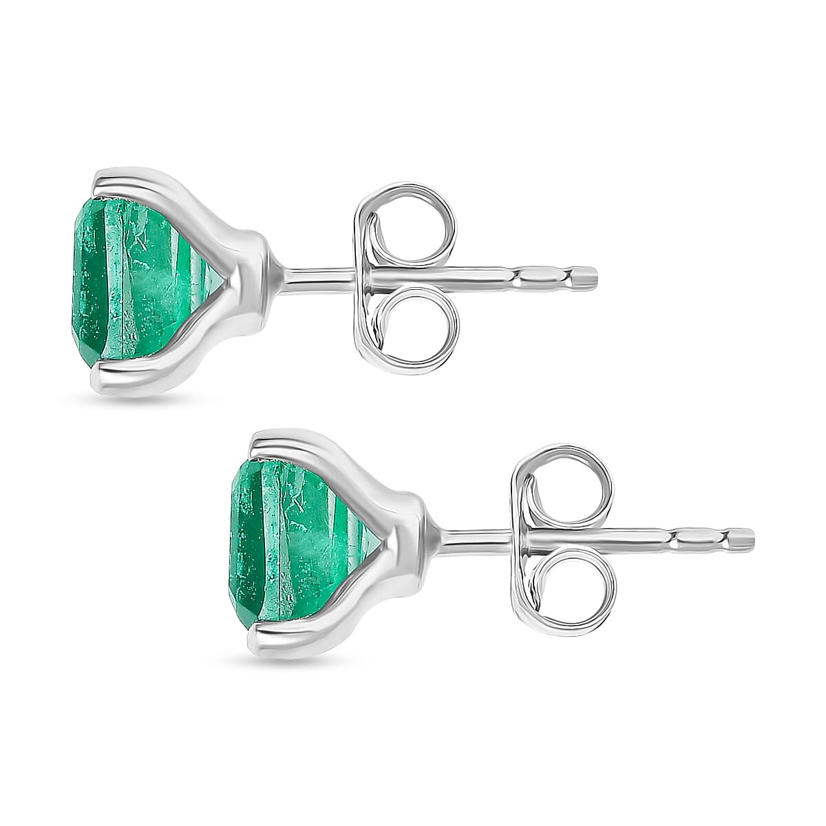 Emerald Triplet Quartz Earring in Platinum Overlay Sterling Silver 3.44 Ct. 8275650 4