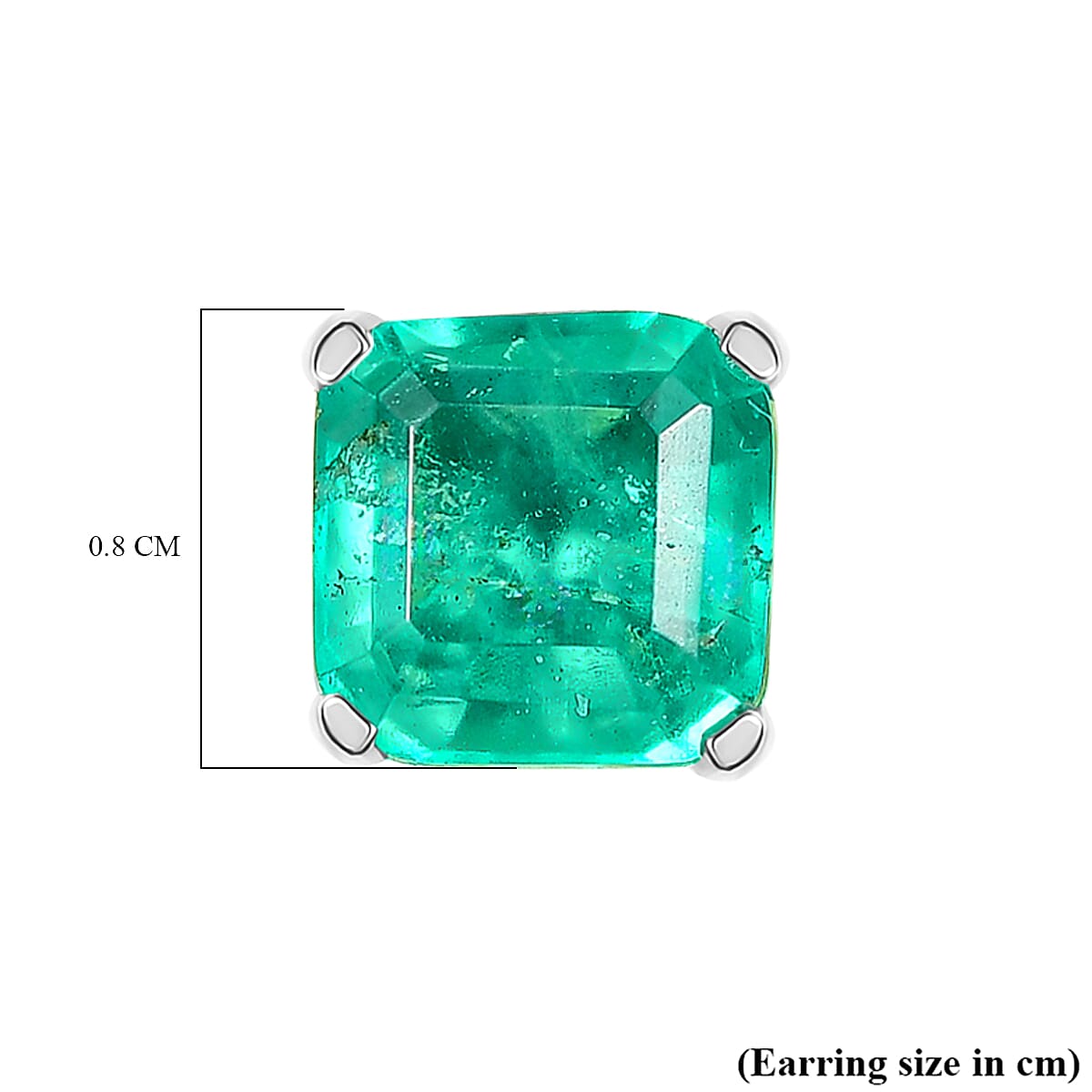 Emerald Triplet Quartz Earring in Platinum Overlay Sterling Silver 3.44 Ct. 8275650 5