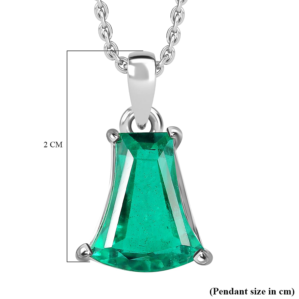 Emeraldine  Quartz Solitaire Pendant in Platinum Overlay Sterling Silver 5.00 Ct. 4300022 6