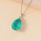 Emeraldine Triplet Quartz Pendant with Chain (Size 20) in rhodium Sterling Silver  16.850  Ct.
