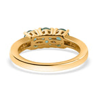 AAA Gemfields Emerald & Diamond Trilogy Ring in 18K Vermeil Yellow Gold Plated Sterling Silver 1.01 Ct
