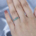 Emerald & Diamond  Ring in Platinum Overlay Sterling Silver