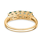 Emerald & Diamond  Ring in Vermeil YG Sterling Silver