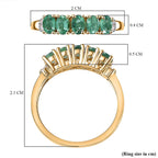 Emerald & Diamond  Ring in Vermeil YG Sterling Silver