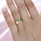 AAA Gemfields Emerald Criss Cross Ring in 18K Gold Vermeil Sterling Silver