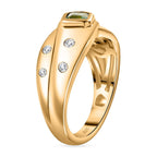AAA Gemfields Emerald Criss Cross Ring in 18K Gold Vermeil Sterling Silver