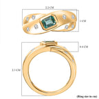 AAA Gemfields Emerald Criss Cross Ring in 18K Gold Vermeil Sterling Silver