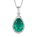 Emeraldine Triplet Quartz Pendant with Chain (Size 20) in Rhodium Overlay Sterling Silver 5.63 Ct.