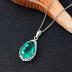 Emeraldine Triplet Quartz Pendant with Chain (Size 20) in Rhodium Overlay Sterling Silver 5.63 Ct.