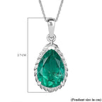 Emeraldine Triplet Quartz Pendant with Chain (Size 20) in Rhodium Overlay Sterling Silver 5.63 Ct.