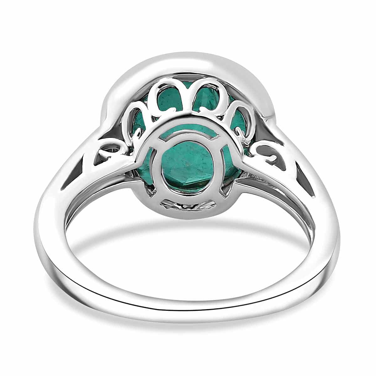 Emeraldine Quartz  Solitaire Ring in Platinum Overlay Sterling Silver 4.00 Ct 7795944 4