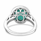 Emeraldine Quartz  Solitaire Ring in Platinum Overlay Sterling Silver 4.00 Ct