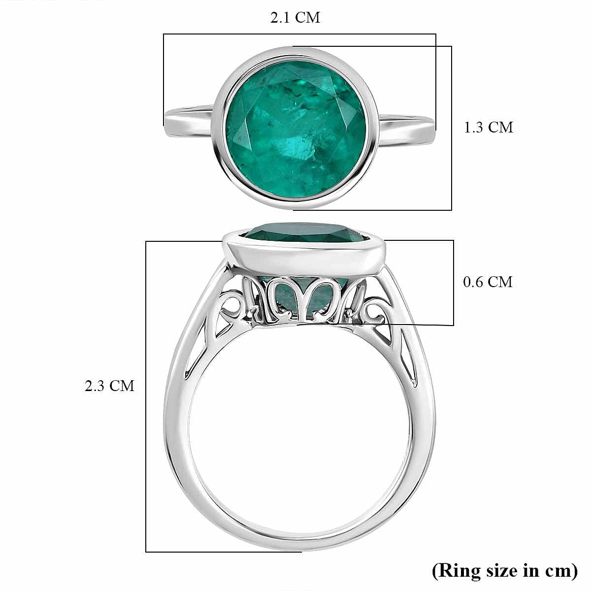 Emeraldine Quartz  Solitaire Ring in Platinum Overlay Sterling Silver 4.00 Ct 7795944 5