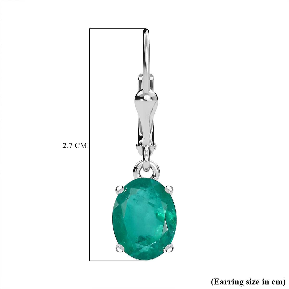 Emeraldine Triplet Quartz Solitaire Lever Back Earrings in Platinum Overlay Sterling Silver 7826373 7